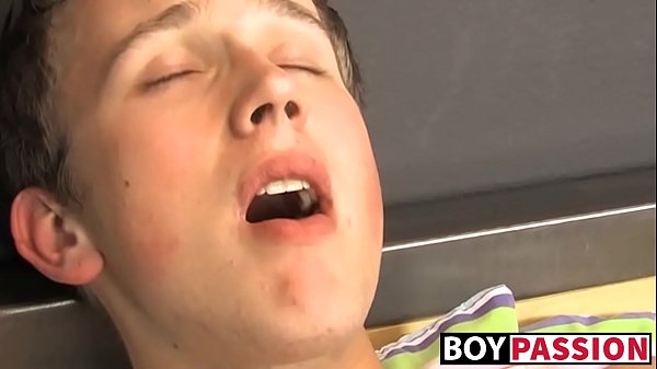 Skinny twink shoves big dildo up his ass 