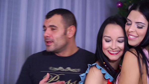 Play MP4 - Girls celebrating Christmas together and sharing cocks in various positions