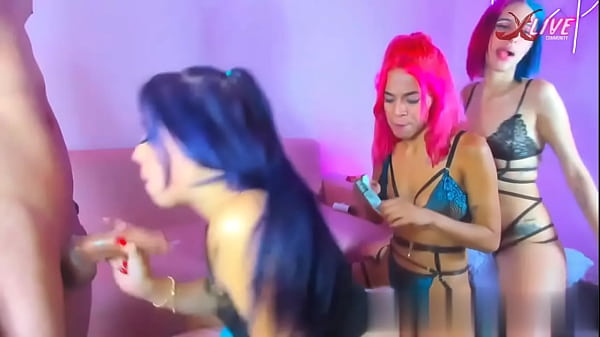 Play MP4 - Dirty hungry bitch squeezes cock begging for cum while friends wait