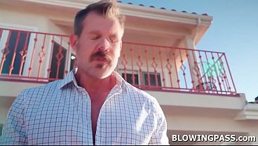 Brunette reyna belle seduced her grabs on and sucks stepdaughters big tits then licks hairy latina deepthroats his big cock 