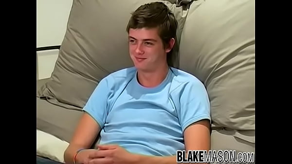Interviewed young amateur Justin masturbates and cums solo