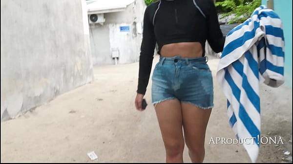 Marina Gold Wetting Her Jeans Shorts On The Island thumbnail