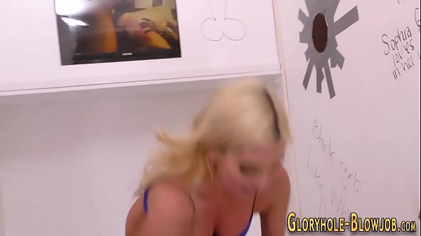 Banged gloryhole babe getsspermed