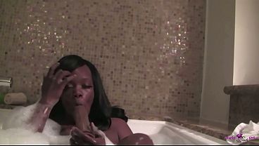 Since her man is not around the curvy black babe uses her sex toy vigorously