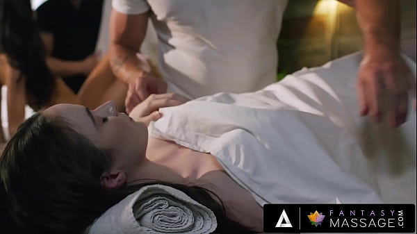 Play MP4 - FANTASY MASSAGE - Lesbian Couple's Massage Misdirection While One Of Them Gets Fucked By Two Men