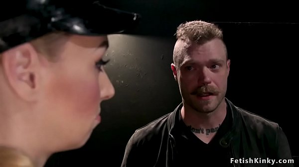 Dom wanking cock to bound_male slave