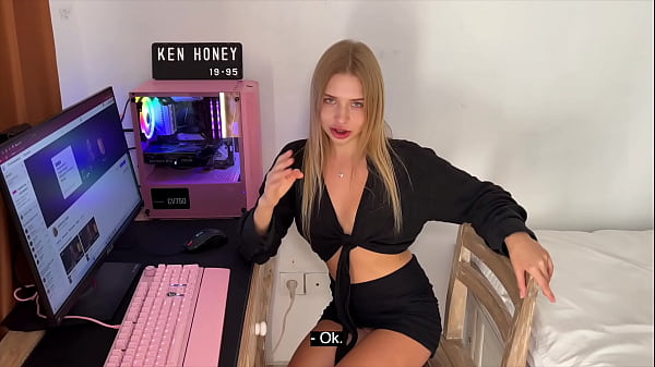 Blonde teasing for you on camera 