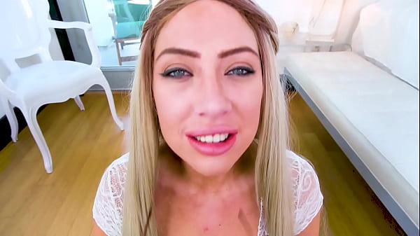 Sunny chase sexy big natural tits blonde no hands huge cock pov blowjob and cum swallow 