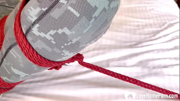 Blondie in bondage is ready for some action 