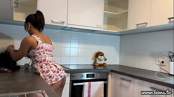 Play MP4 - Hot Brunette Bored Wife in a Mini Modified Sun Dress to Flash her Tight Shaved Pussy in the Kitchen