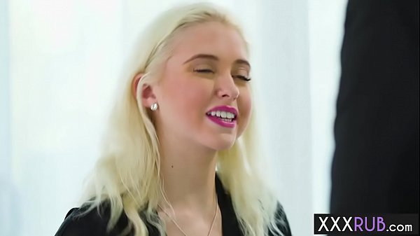 Sexy blonde massage a_guys hard cock before hot_blowjob