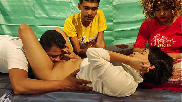 Play MP4 - Cute beauty Girls in two rows and two mans fuck her group sex foursome &period; Shathi khatun and hanif and Shapan pramanik and Rumpa Akter