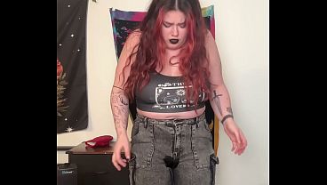 Goth Girl Piss Desperation In Tight Jeans thumbnail