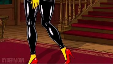 Housewife marge in a black latex catsuit fucks her husband's old boss marge simpson fetish compilation cartoon cuckold slapping ass 