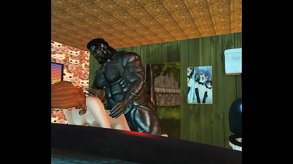 huge black muscle bull fucks redhead