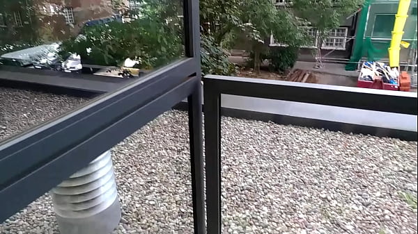 Squirting at hotel terrace