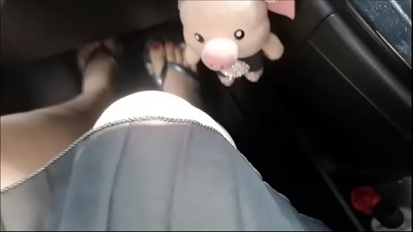 Hot pedal pumping and_foot worship in_my dirty_car while I m driving in flip flops