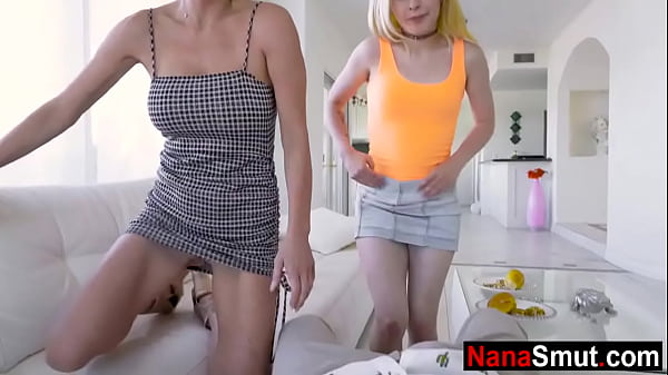 Step_granny gives stepbrother_and stepsister_a sex lesson