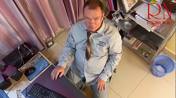 Grow like a tower giant secretary in the office the manager guy is very surprised by her height s1