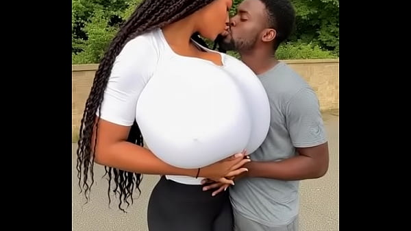Busty AI Girl kissing 