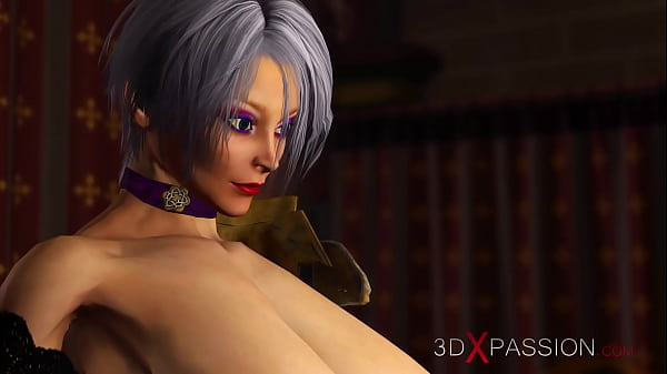 A super hot dickgirl plays with a sexy young brunette in the medieval castle 