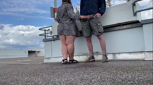 Fat MILF's piss splashes on my legs 