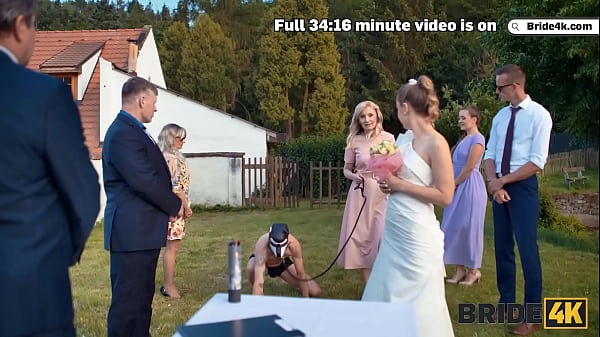 Play MP4 - BRIDE4K&period; Blonde bride with natural tits enjoyed a good fuck on her kinky wedding
