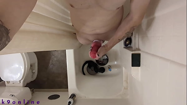 Horny Shower Puppy w/ Knotted Cock Sheath