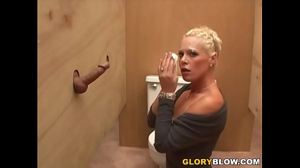 Kyra receives facial cumshot after gloryhole blowjob