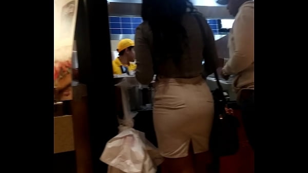 nice ass in white skirt at mall