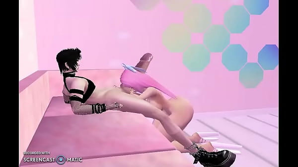 Nonton Pink Haired Girl Rides Big Cock Imvu thumbnail