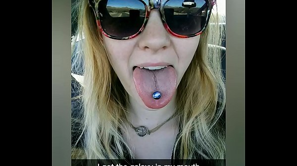 18yo Busty Blonde with HUGE tongue