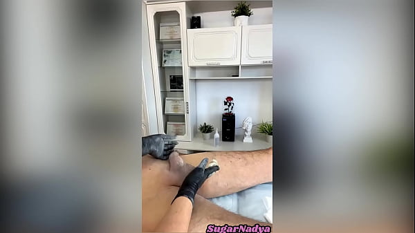 Hair removal on a_huge penis! by the beautiful depilation master SugarNadya