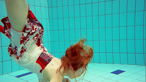 Hairy brunette teen Marketa underwater_swimming