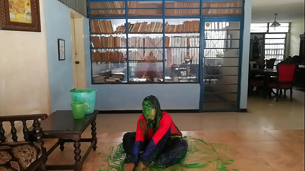 Girl slimed_in tracksuit