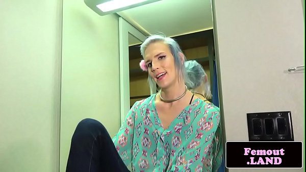 Stockinged Femboi Jerking Off Until Cumshot thumbnail