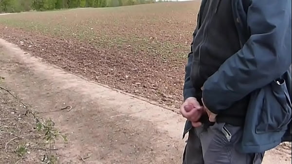 Stressful Wank Near Railway And Public Fields