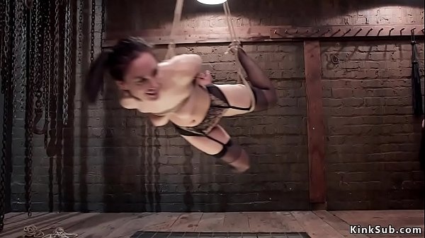 Brunette sub is ass_whipped and fucked