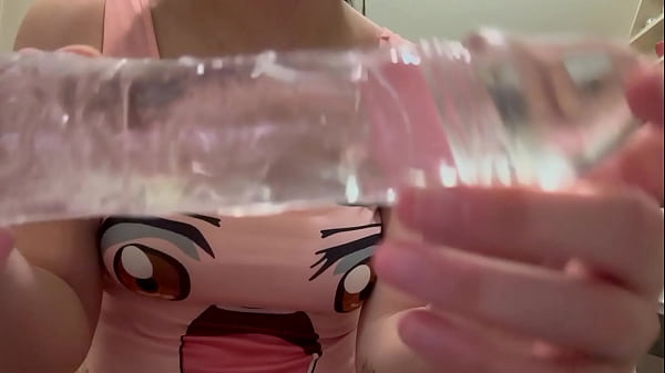 My_stepsister puts_a cock in her pussy tests what he ordered to seeif it ssuitable and does JOI on it then stimulates herpussy with the_dildo and it gets her very wet and then_she has_an orgasm