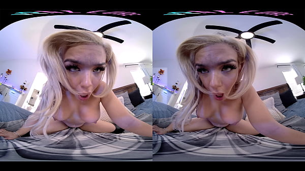 Busty blonde gets off with_her toy in_VR