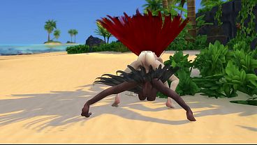 3D futas fucking on beach and taking sunbath 