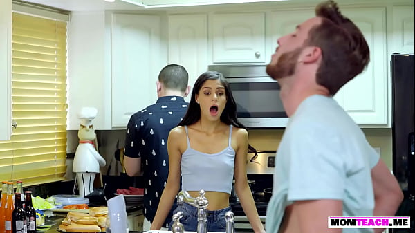 MILF stepmom convinces her girl for a threesome fuck 