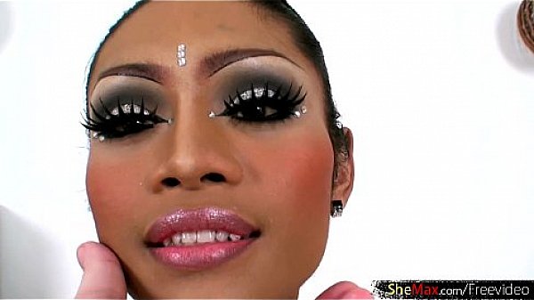 Feminine Thai femboy in stockings strokes her massive dick 