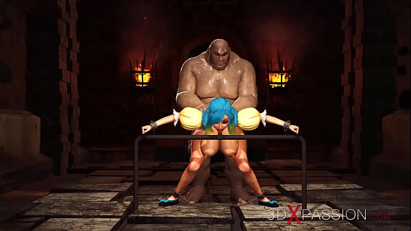 Beautiful female elf gets fucked by the big ogre in thedungeon