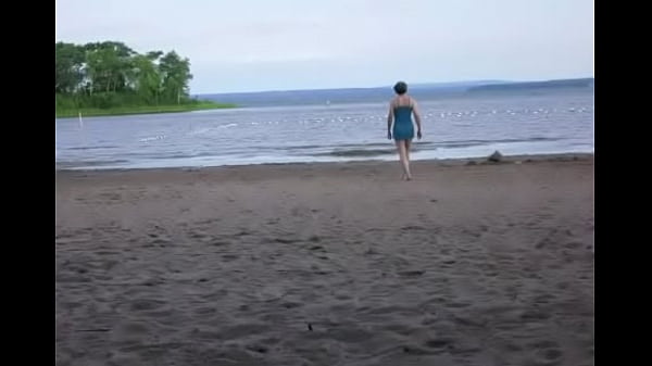 Nuisette007 enjoys a stroll by the water wearing blue 