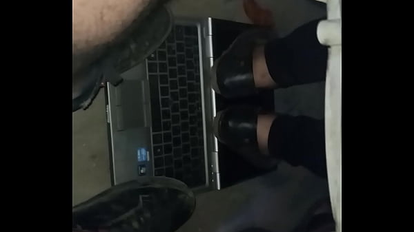 Candid laptop trample