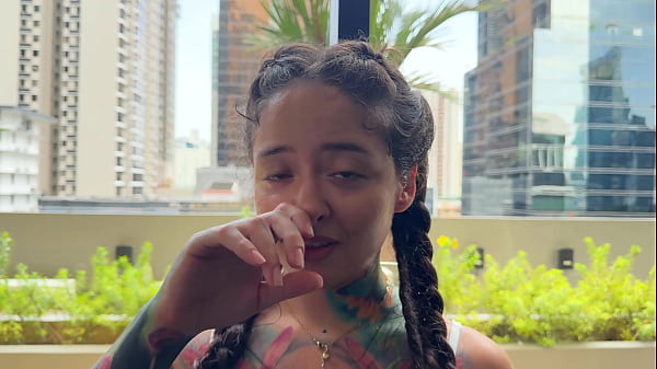 A sweaty strong_guy at_the gym_asks a neighbor_in the building_to smell_his cock so he_can fuck_her later