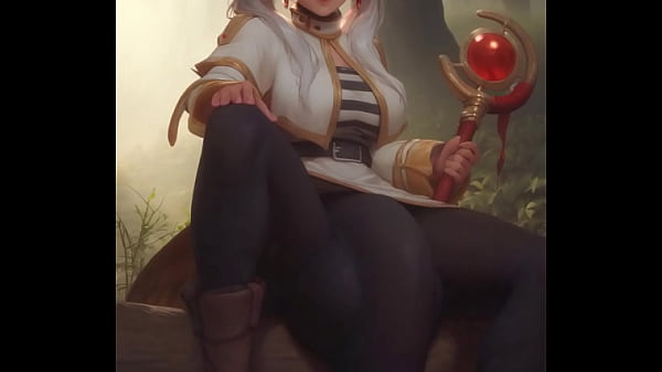 Hermosa chica de cabello blanco sentada en el bosque 