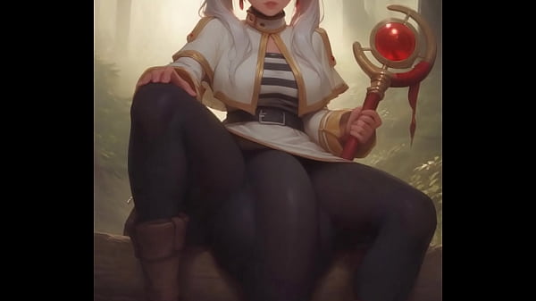 Hermosa chica de cabello blanco sentada en el bosque 