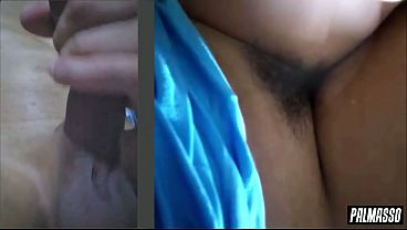 Ese dia estaba muy cachonda y tuve mi primera vez, una videollamada con mi compadre: Le muestro mi co&ntilde_o peludo para que se masturbe. &iexcl_Qu&eacute_ rico!